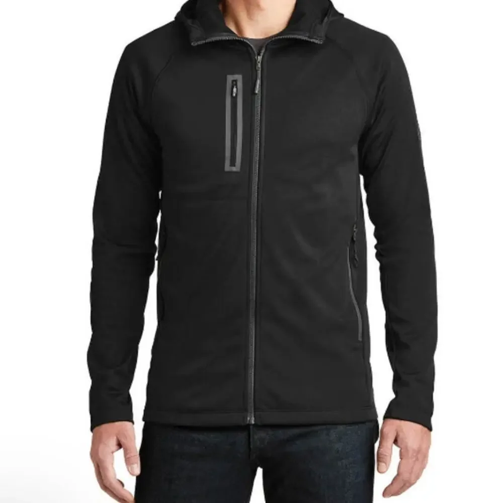 The North Face Mens Canyon Flat Fleece Hooded Jacket Full Zip Black Small